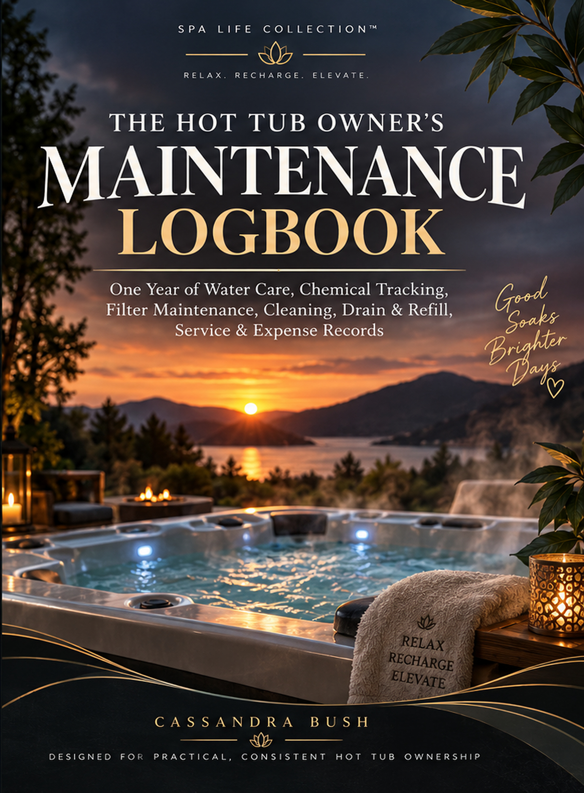 The Hot Tub Owner's Maintenance Logbook front cover by Cassandra Bush